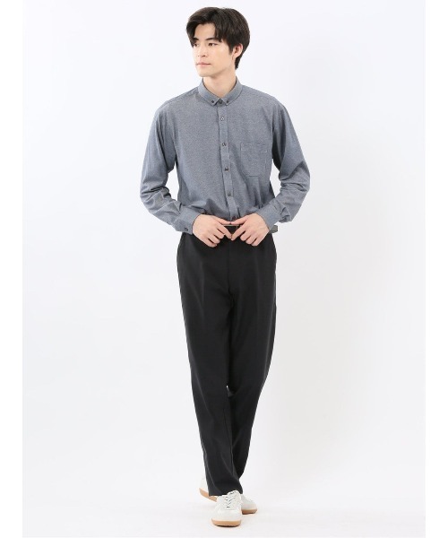 m.f.editorial(エムエフエディトリアル)の「シャツ メンズ 長袖 ストレッチ 吸水速乾 イージーケア ショート ボタンダウン ビジカジ クールビズ アルティマ(ビジネスシャツ・メンズ・グレー/ネイビー・LARGE/MEDIUM)」の8枚目の写真
