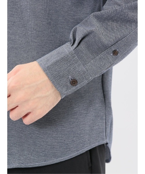 m.f.editorial(エムエフエディトリアル)の「シャツ メンズ 長袖 ストレッチ 吸水速乾 イージーケア ショート ボタンダウン ビジカジ クールビズ アルティマ(ビジネスシャツ・メンズ・グレー/ネイビー・LARGE/MEDIUM)」の21枚目の写真