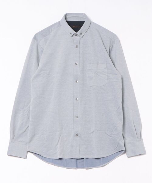 m.f.editorial(エムエフエディトリアル)の「シャツ メンズ 長袖 ストレッチ 吸水速乾 イージーケア ショート ボタンダウン ビジカジ クールビズ アルティマ(ビジネスシャツ・メンズ・グレー/ネイビー・LARGE/MEDIUM)」の16枚目の写真