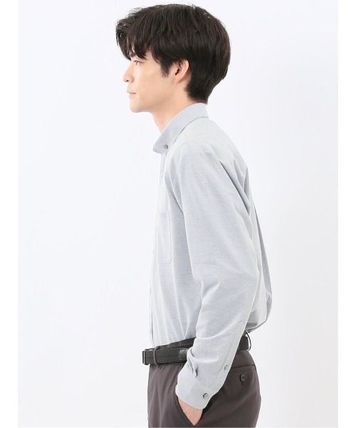 m.f.editorial(エムエフエディトリアル)の「シャツ メンズ 長袖 ストレッチ 吸水速乾 イージーケア ショート ボタンダウン ビジカジ クールビズ アルティマ(ビジネスシャツ・メンズ・グレー/ネイビー・LARGE/MEDIUM)」の13枚目の写真