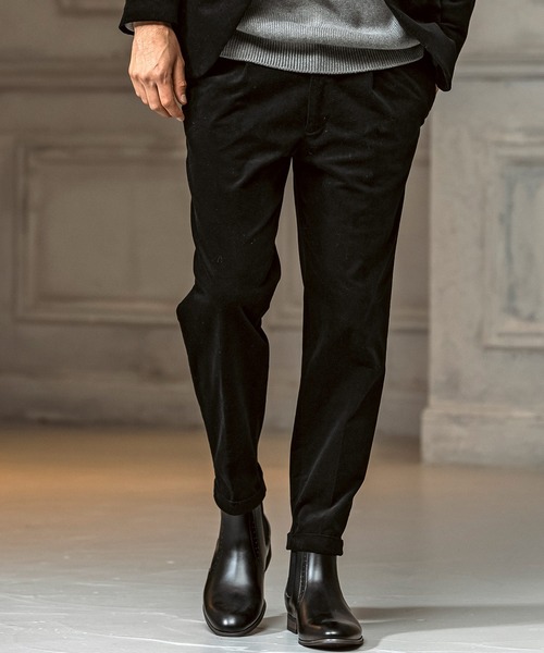 AKM Contemporary(エイケイエムコンテンポラリー)の「【WEB・直営店限定】AKM Contemporary(エイケイエムコンテンポラリー)コーデュロイ テーパードシルエット スラックス(ストレッチ性/伸縮性)(スラックス・メンズ・ブラック/ホワイト/ネイビー・S/M/L/XL/XXL)」の2枚目の写真