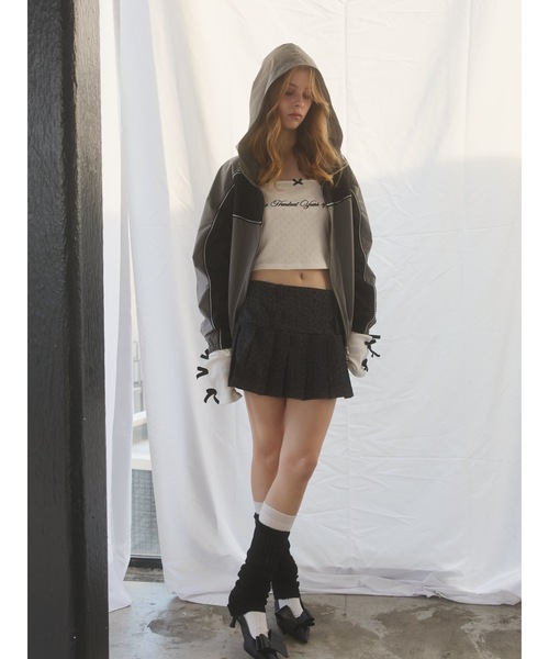 lilLilly（リルリリー）の「レースバイカラーナイロンジャケット（ナイロンジャケット・レディース・ピンク/グレー・FREE）」の7枚目の写真