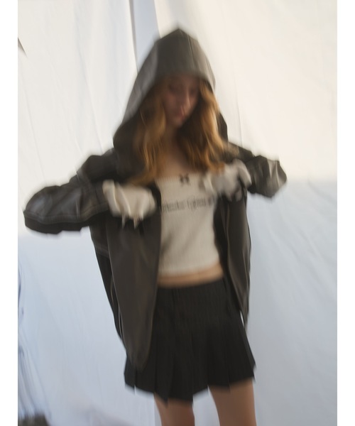 lilLilly（リルリリー）の「レースバイカラーナイロンジャケット（ナイロンジャケット・レディース・ピンク/グレー・FREE）」の14枚目の写真