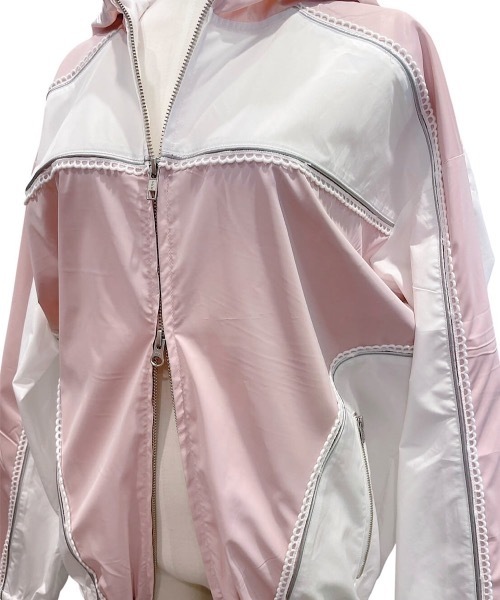 lilLilly（リルリリー）の「レースバイカラーナイロンジャケット（ナイロンジャケット・レディース・ピンク/グレー・FREE）」の16枚目の写真