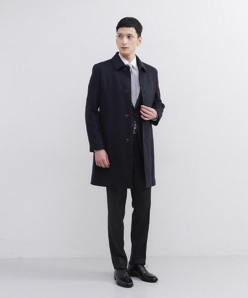 TAKEO KIKUCHI（タケオキクチ）の「カシミヤブレンド ビーバー調ステンカラーコート（ステンカラーコート・メンズ・ダークブラウン系/ライトグレー系/ブルー系その他2/ブラック系・02/04/03）」の19枚目の写真