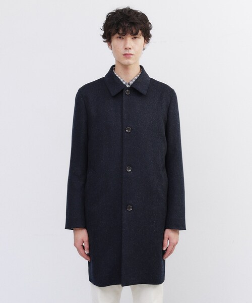 TAKEO KIKUCHI（タケオキクチ）の「カシミヤブレンド ビーバー調ステンカラーコート（ステンカラーコート・メンズ・ダークブラウン系/ライトグレー系/ブルー系その他2/ブラック系・02/04/03）」の21枚目の写真