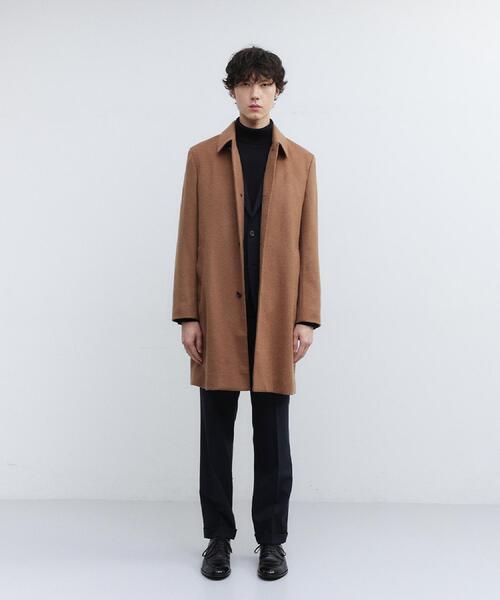 TAKEO KIKUCHI（タケオキクチ）の「カシミヤブレンド ビーバー調ステンカラーコート（ステンカラーコート・メンズ・ダークブラウン系/ライトグレー系/ブルー系その他2/ブラック系・02/04/03）」の8枚目の写真