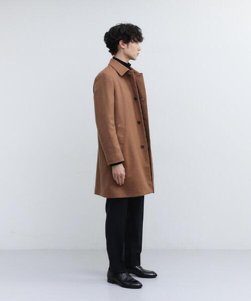 TAKEO KIKUCHI（タケオキクチ）の「カシミヤブレンド ビーバー調ステンカラーコート（ステンカラーコート・メンズ・ダークブラウン系/ライトグレー系/ブルー系その他2/ブラック系・02/04/03）」の9枚目の写真