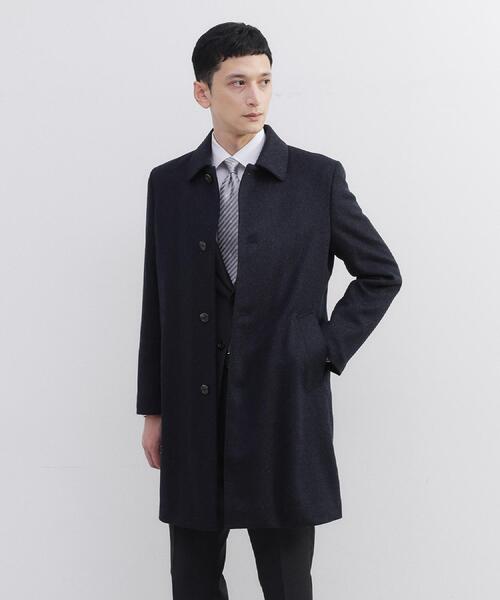 TAKEO KIKUCHI（タケオキクチ）の「カシミヤブレンド ビーバー調ステンカラーコート（ステンカラーコート・メンズ・ダークブラウン系/ライトグレー系/ブルー系その他2/ブラック系・02/04/03）」の11枚目の写真