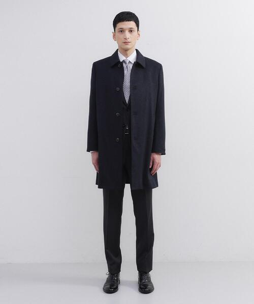 TAKEO KIKUCHI（タケオキクチ）の「カシミヤブレンド ビーバー調ステンカラーコート（ステンカラーコート・メンズ・ダークブラウン系/ライトグレー系/ブルー系その他2/ブラック系・02/04/03）」の12枚目の写真