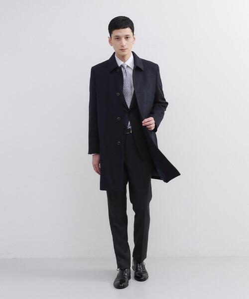 TAKEO KIKUCHI（タケオキクチ）の「カシミヤブレンド ビーバー調ステンカラーコート（ステンカラーコート・メンズ・ダークブラウン系/ライトグレー系/ブルー系その他2/ブラック系・02/04/03）」の13枚目の写真