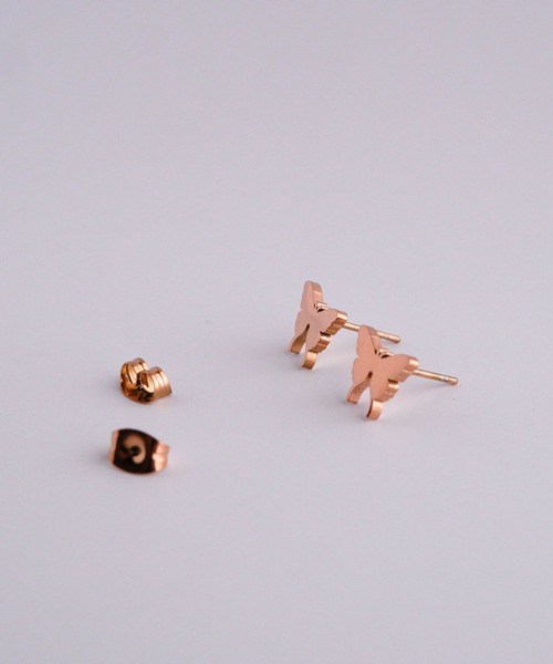 CERCA（チェルカ）の「SARINOHANA/蝶々ピアス/ステンレス（ピアス（両耳用）・レディース・シルバー/ブラック/イエローゴールド/ピンクゴールド・FREE）」の17枚目の写真