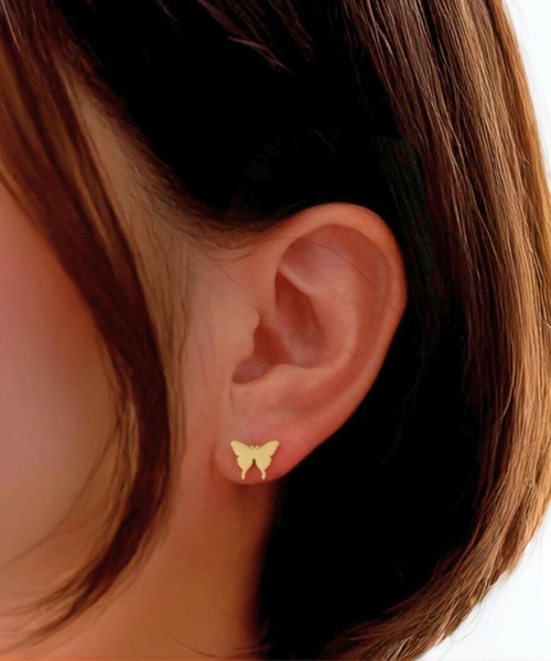 CERCA（チェルカ）の「SARINOHANA/蝶々ピアス/ステンレス（ピアス（両耳用）・レディース・シルバー/ブラック/イエローゴールド/ピンクゴールド・FREE）」の19枚目の写真