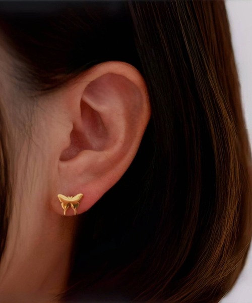 CERCA（チェルカ）の「SARINOHANA/蝶々ピアス/ステンレス（ピアス（両耳用）・レディース・シルバー/ブラック/イエローゴールド/ピンクゴールド・FREE）」の10枚目の写真