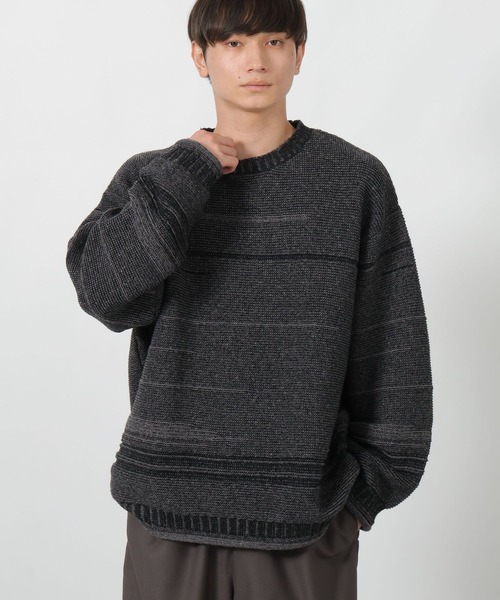 LAKOLE(ラコレ)の「カスレジャガードニット / 601288(ニット/セーター・メンズ・パープル/グレー/ブラック・MEDIUM/LARGE)」の12枚目の写真