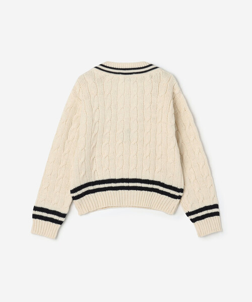 James Charlotte（ジェイムスシャルロット）の「James Charlotte | 〈別注〉 Vネック チルデンニットプルオーバー WOMEN（ニット/セーター・レディース・ブルー系その他5/ホワイト系その他・F）」の16枚目の写真