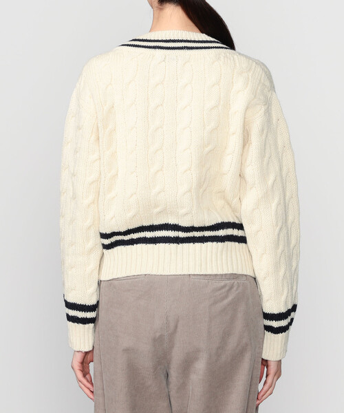 James Charlotte（ジェイムスシャルロット）の「James Charlotte | 〈別注〉 Vネック チルデンニットプルオーバー WOMEN（ニット/セーター・レディース・ブルー系その他5/ホワイト系その他・F）」の13枚目の写真