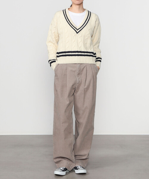 James Charlotte（ジェイムスシャルロット）の「James Charlotte | 〈別注〉 Vネック チルデンニットプルオーバー WOMEN（ニット/セーター・レディース・ブルー系その他5/ホワイト系その他・F）」の10枚目の写真