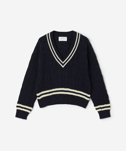 James Charlotte（ジェイムスシャルロット）の「James Charlotte | 〈別注〉 Vネック チルデンニットプルオーバー WOMEN（ニット/セーター・レディース・ブルー系その他5/ホワイト系その他・F）」の20枚目の写真