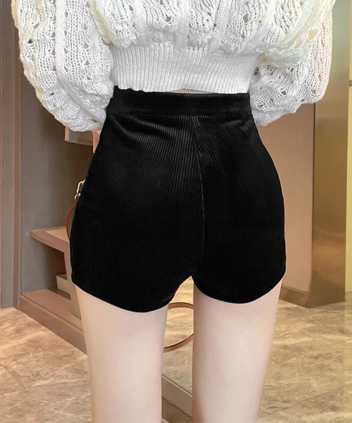 Miniministore(ミニミニストア)の「コーデュロイショートパンツ秋冬短パン脚長(デニムパンツ・レディース・ブラック・L/S/XL/M)」の4枚目の写真