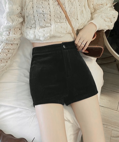 Miniministore(ミニミニストア)の「コーデュロイショートパンツ秋冬短パン脚長(デニムパンツ・レディース・ブラック・L/S/XL/M)」の6枚目の写真