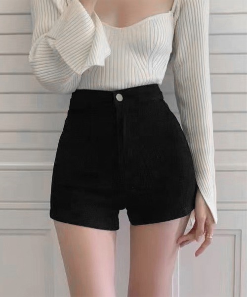 Miniministore(ミニミニストア)の「コーデュロイショートパンツ秋冬短パン脚長(デニムパンツ・レディース・ブラック・L/S/XL/M)」の11枚目の写真
