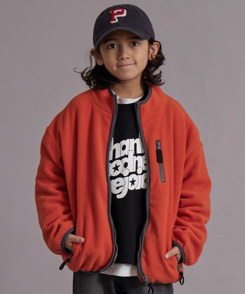 PAIRMANON STREET（ペアマノンストリート）の「フリース スタンドカラー 無地 総柄 ジップアウター【PAIRMANON STREET】（その他アウター・キッズ・ベージュ系その他/ブラック系その他/パープル/オレンジ/グリーン系その他/ブルー系その他/アイボリー/ブラック・110/120/130/140/150/160/90/100）」の8枚目の写真