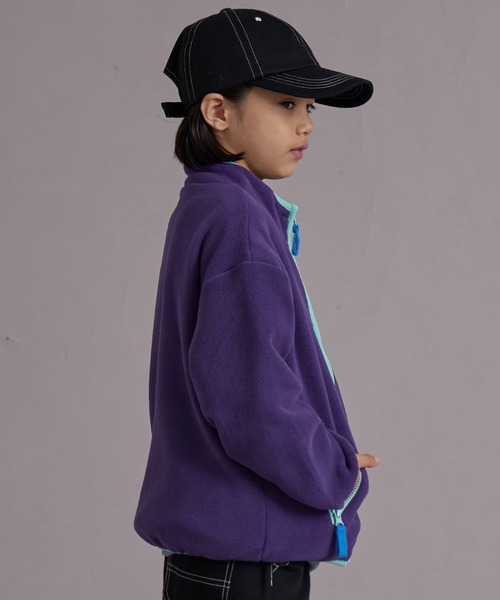 PAIRMANON STREET（ペアマノンストリート）の「フリース スタンドカラー 無地 総柄 ジップアウター【PAIRMANON STREET】（その他アウター・キッズ・ベージュ系その他/ブラック系その他/パープル/オレンジ/グリーン系その他/ブルー系その他/アイボリー/ブラック・110/120/130/140/150/160/90/100）」の14枚目の写真