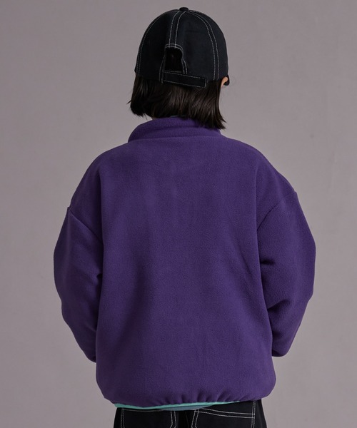 PAIRMANON STREET（ペアマノンストリート）の「フリース スタンドカラー 無地 総柄 ジップアウター【PAIRMANON STREET】（その他アウター・キッズ・ベージュ系その他/ブラック系その他/パープル/オレンジ/グリーン系その他/ブルー系その他/アイボリー/ブラック・110/120/130/140/150/160/90/100）」の15枚目の写真