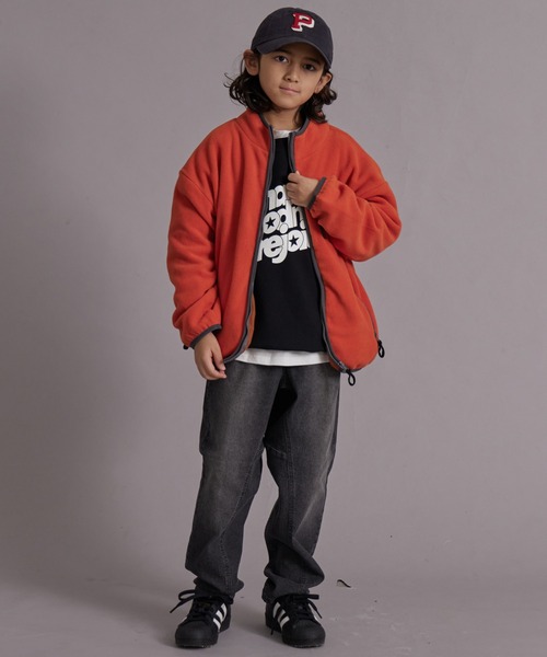 PAIRMANON STREET（ペアマノンストリート）の「フリース スタンドカラー 無地 総柄 ジップアウター【PAIRMANON STREET】（その他アウター・キッズ・ベージュ系その他/ブラック系その他/パープル/オレンジ/グリーン系その他/ブルー系その他/アイボリー/ブラック・110/120/130/140/150/160/90/100）」の19枚目の写真