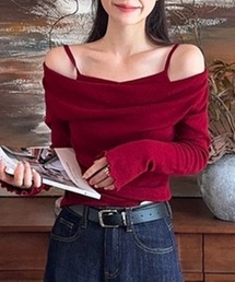 Vipoa（ヴィポア）の「Off shoulder layer lib tops（Tシャツ/カットソー）」