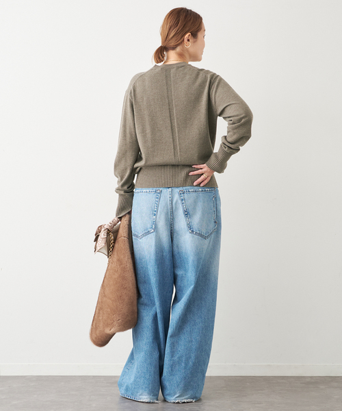 CINOH(チノ)の「【CINOH/チノ 】MIX KNIT(ニット/セーター・レディース・ブラック/ベージュ/ブラウン・FREE)」の22枚目の写真
