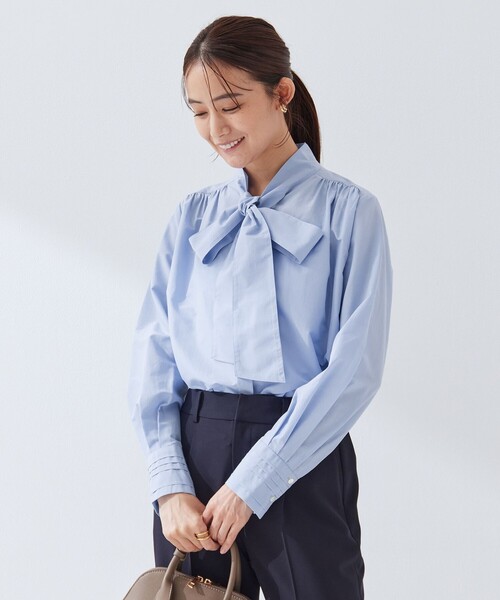 size SHORTあり］ボウタイ ギャザー ブラウス（シャツ/ブラウス