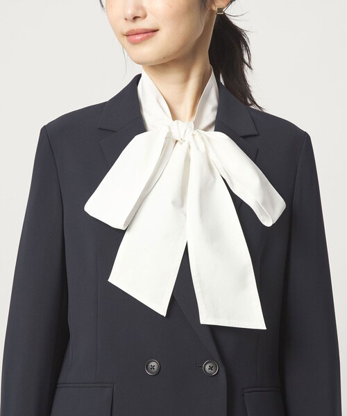 green label relaxing（グリーンレーベルリラクシング）の「［size SHORTあり］ボウタイ ギャザー ブラウス（シャツ/ブラウス・レディース・ホワイト/ライトブルー・SHORT/FREE）」の9枚目の写真