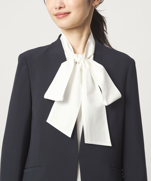 green label relaxing（グリーンレーベルリラクシング）の「［size SHORTあり］ボウタイ ギャザー ブラウス（シャツ/ブラウス・レディース・ホワイト/ライトブルー・SHORT/FREE）」の11枚目の写真