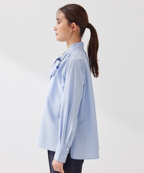 green label relaxing（グリーンレーベルリラクシング）の「［size SHORTあり］ボウタイ ギャザー ブラウス（シャツ/ブラウス・レディース・ホワイト/ライトブルー・SHORT/FREE）」の19枚目の写真
