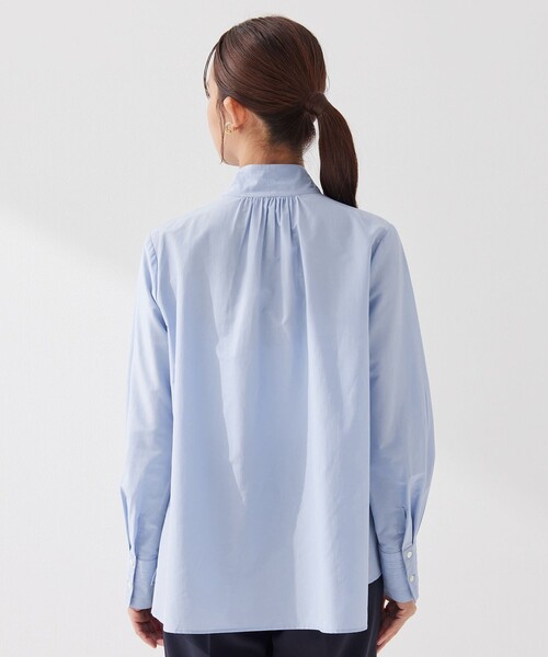 green label relaxing（グリーンレーベルリラクシング）の「［size SHORTあり］ボウタイ ギャザー ブラウス（シャツ/ブラウス・レディース・ホワイト/ライトブルー・SHORT/FREE）」の18枚目の写真