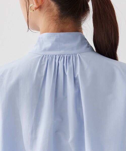 green label relaxing（グリーンレーベルリラクシング）の「［size SHORTあり］ボウタイ ギャザー ブラウス（シャツ/ブラウス・レディース・ホワイト/ライトブルー・SHORT/FREE）」の16枚目の写真