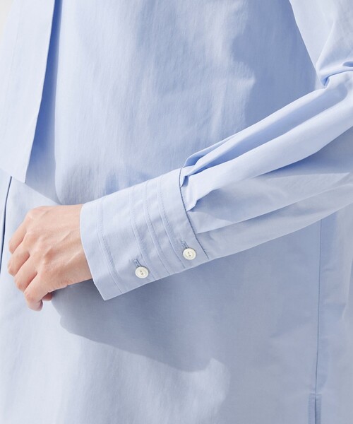 green label relaxing（グリーンレーベルリラクシング）の「［size SHORTあり］ボウタイ ギャザー ブラウス（シャツ/ブラウス・レディース・ホワイト/ライトブルー・SHORT/FREE）」の15枚目の写真