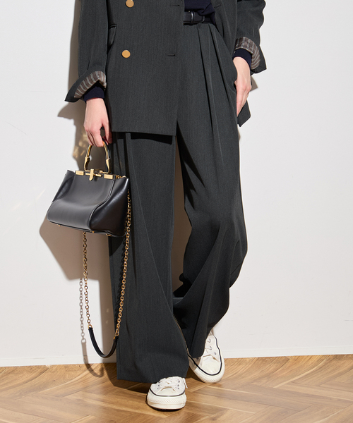 journal standard L'essage（ジャーナルスタンダードレサージュ）の「《追加4》ヴィスポリギャバ パンツ（スラックス・レディース・ネイビー/グレー・38）」の2枚目の写真