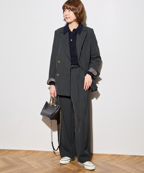 journal standard L'essage(ジャーナルスタンダードレサージュ)の「《追加4》ヴィスポリギャバ パンツ(スラックス・レディース・ネイビー/グレー・38/36)」の5枚目の写真