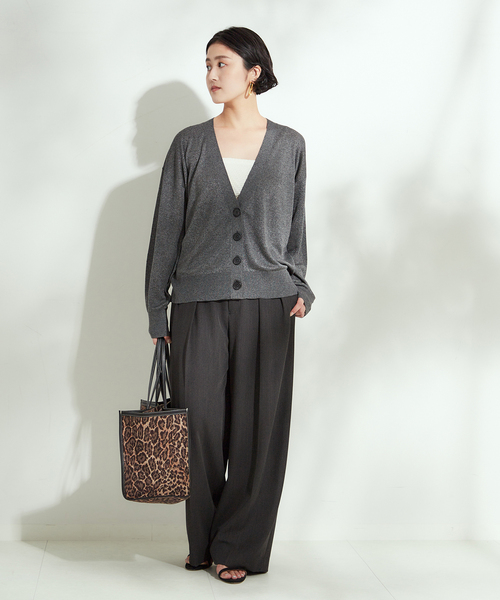 journal standard L'essage(ジャーナルスタンダードレサージュ)の「《追加4》ヴィスポリギャバ パンツ(スラックス・レディース・ネイビー/グレー・38/36)」の12枚目の写真