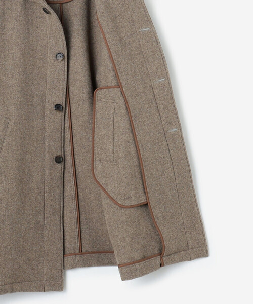 DANTON ダントン ウールライトパイル　ノーカラー　コート　ベージュ DANTON（ダントン）の「[DANTON/ダントン] ウールライトパイル ノー