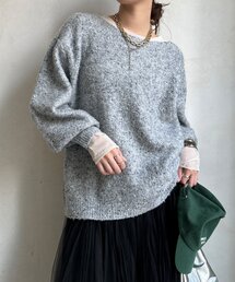 DouDou | MIXヤーンボートネックプルオーバー(ニット/セーター)