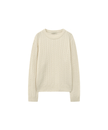 SIKN2153 パレットウールケーブルニット_Cream