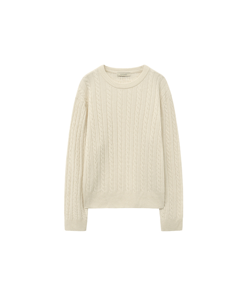SIYAZU(シヤジュ)の「SIKN2153 パレットウールケーブルニット_Cream(ニット/セーター・レディース・Cream・ONE)」の1枚目の写真