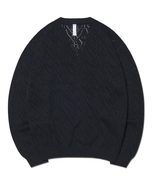 NOMANUAL(NOMANUAL)の「T.B PUNCHING KNIT CARDIGAN - BLACK(カーディガン/ボレロ・レディース・その他・SMALL/MEDIUM/LARGE)」の2枚目の写真