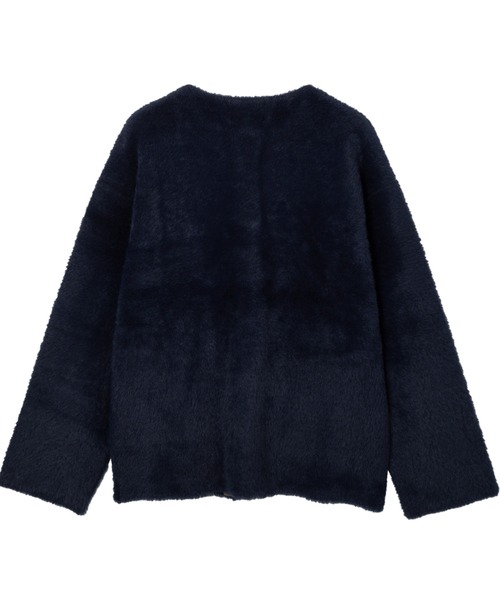 TOKYO SHIRTS（トウキョウシャツ）の「Wフェイス ニット ジャケット（ノーカラージャケット・レディース・グレー/ネイビー・M/L）」の14枚目の写真