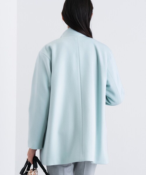 INDIVI（インディヴィ）の「【日本製／ミドル丈】スタンドカラーミドルコート（その他アウター・レディース・ネイビー/ライトグリーン/ブラック系3/アイボリー系8/ダークブラウン系8・03/05/13/15 /19/36/38/40）」の7枚目の写真