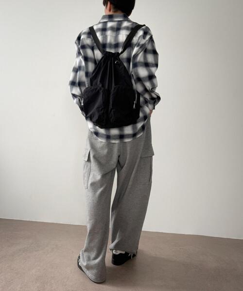 WEGO（ウィゴー）の「WEGO/ポケットデザインナップサック（バックパック/リュック・レディース・グレー/ブラック/ワイン・FREE）」の9枚目の写真